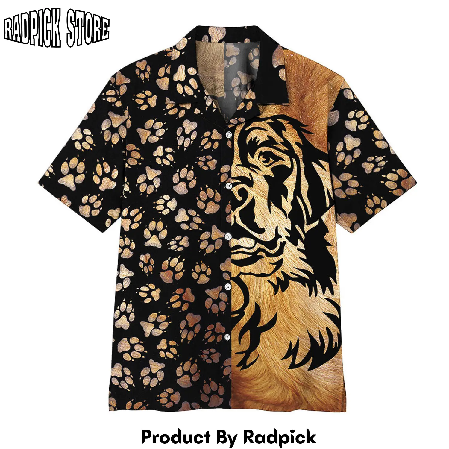 Radpick 3d foot print dogs hawaii shirt rp292807